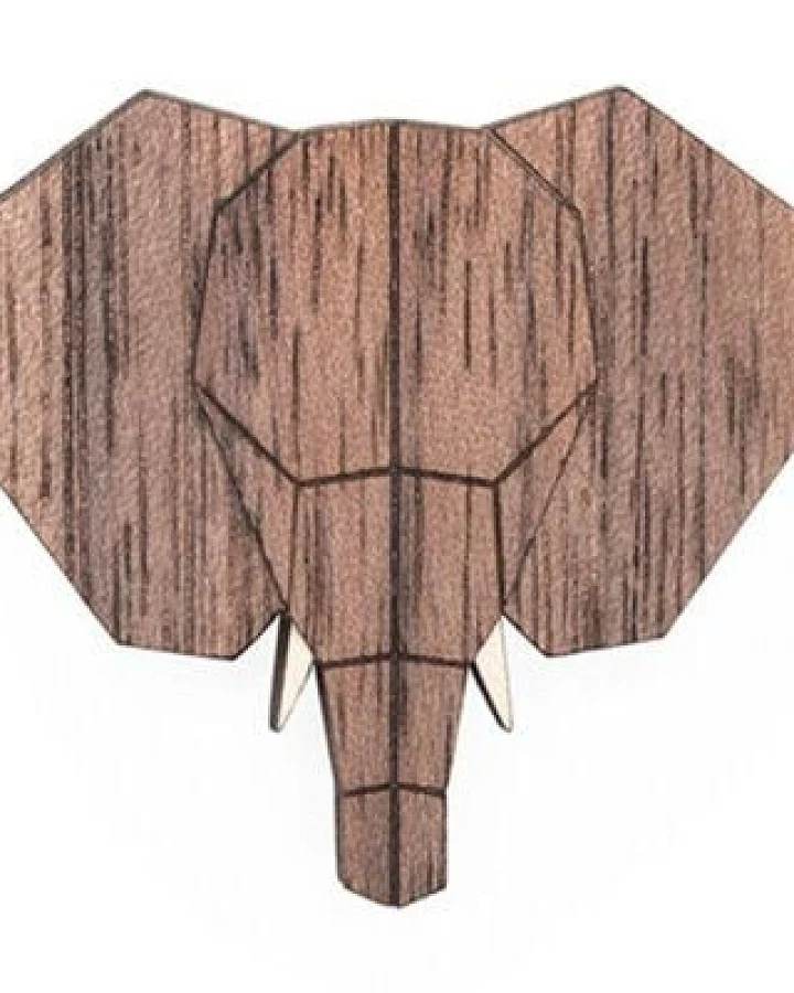 BeWooden Brosche aus Holz - Elefant