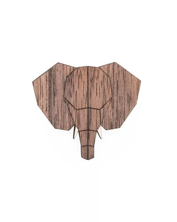 BeWooden Brosche aus Holz - Elefant