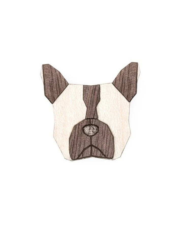 BeWooden Brosche aus Holz "French Bulldog"