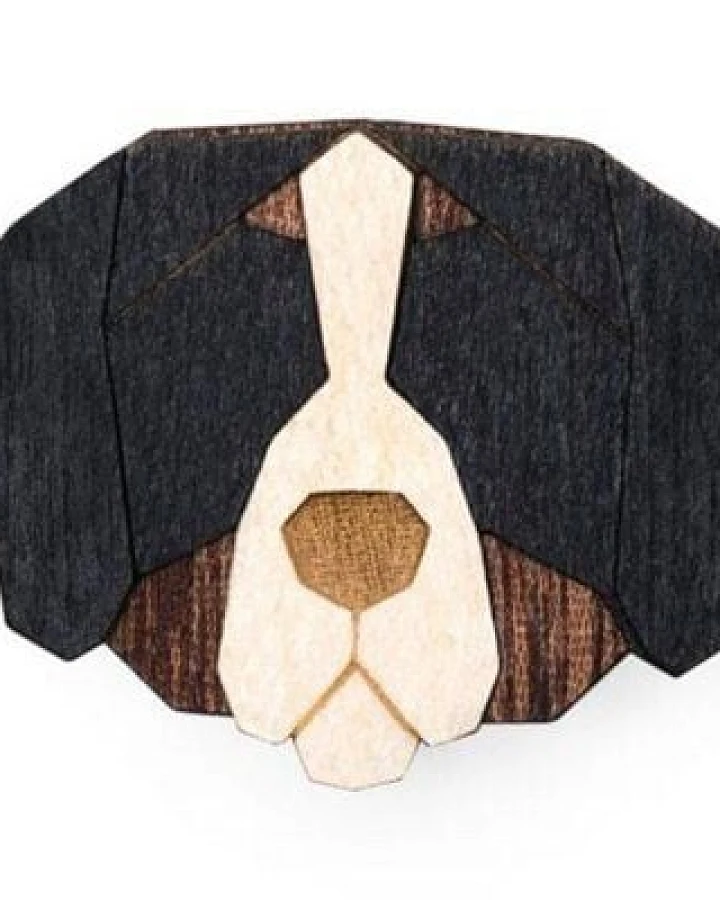 BeWooden Brosche aus Holz "Bernese Mountain"