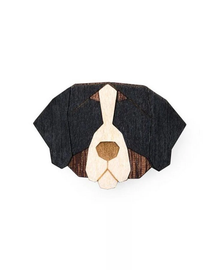 BeWooden Brosche aus Holz "Bernese Mountain"