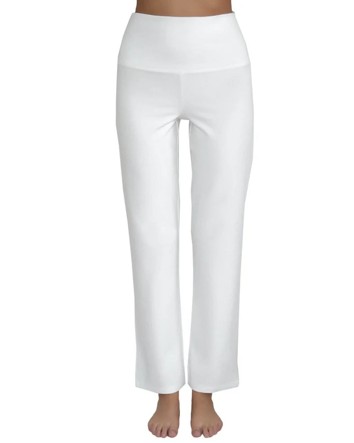 Leela Cotton Damen vegan Yogahose Straight Leg Natural White