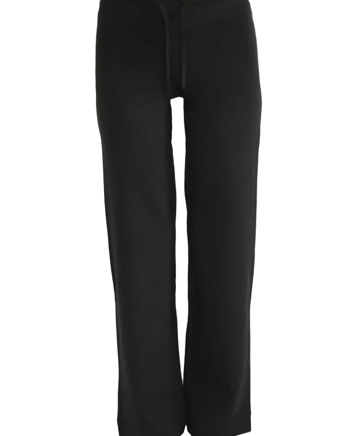 Leela Cotton Damen vegan Yogahose Mit Geripptem Bund Schwarz