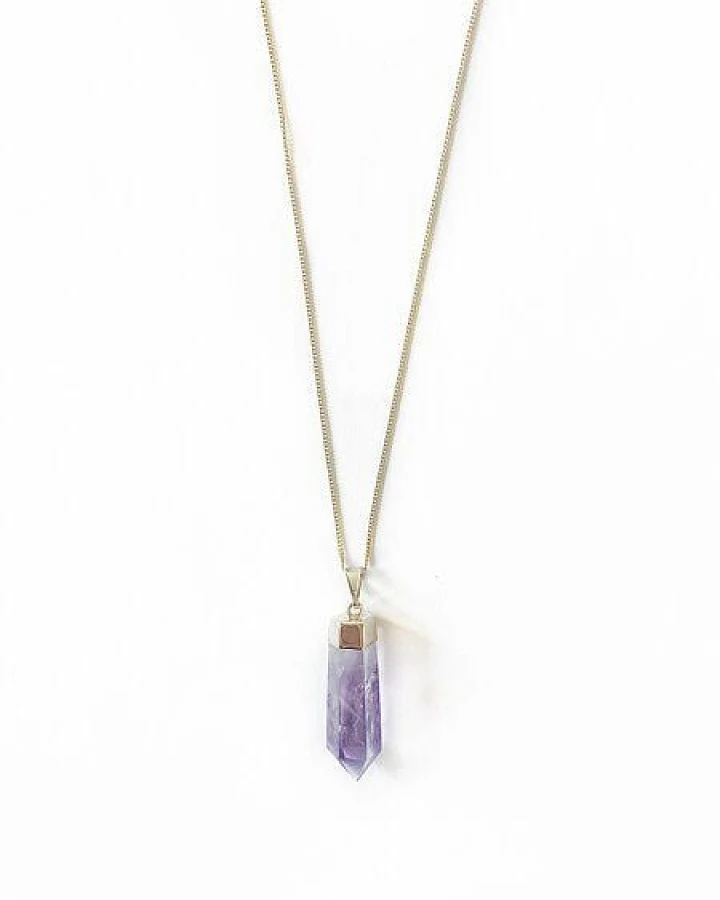 Crystal and Sage Amethyst Halskette