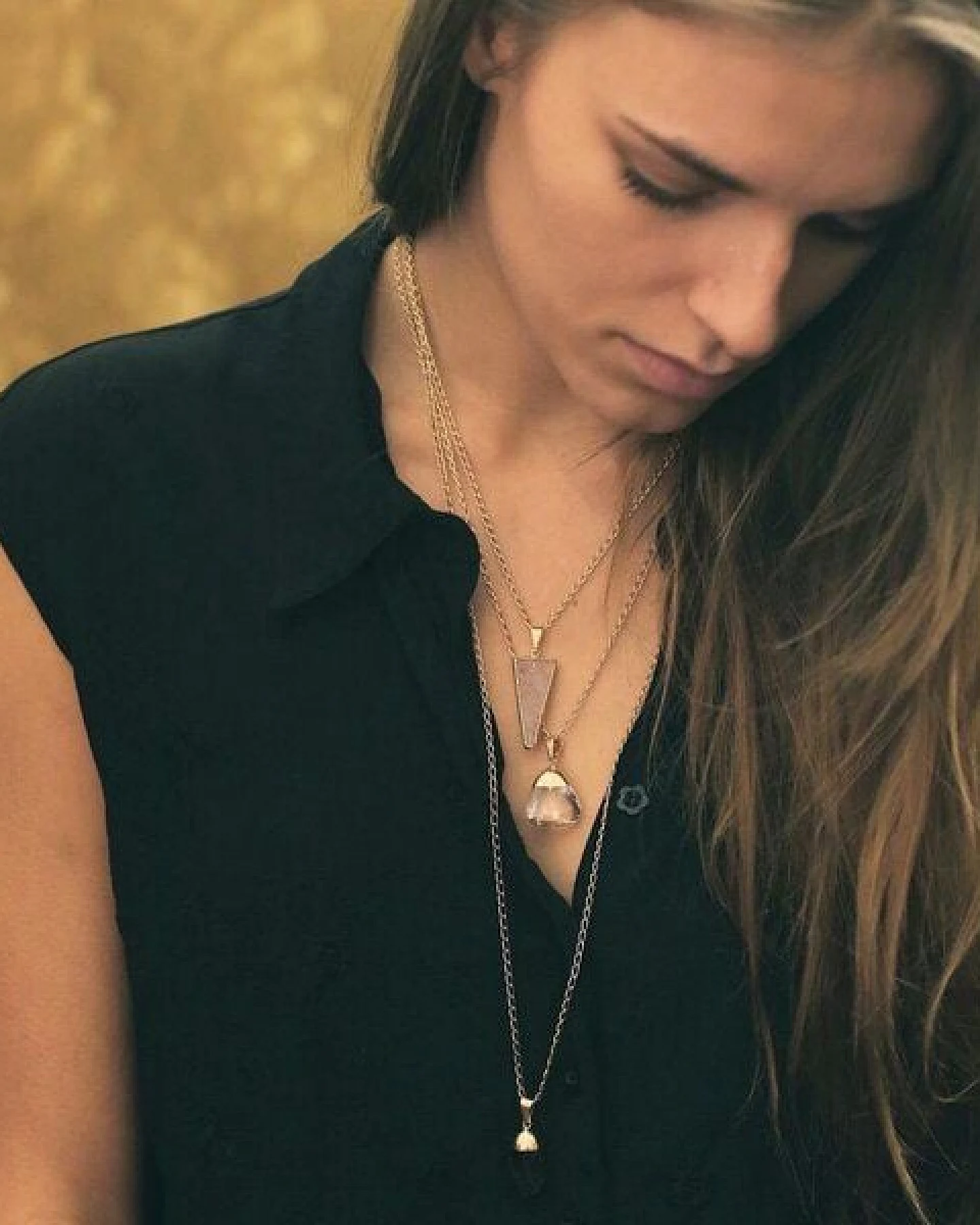 Bergkristall Halskette gold filled von Crystal and Sage – Ansicht 3