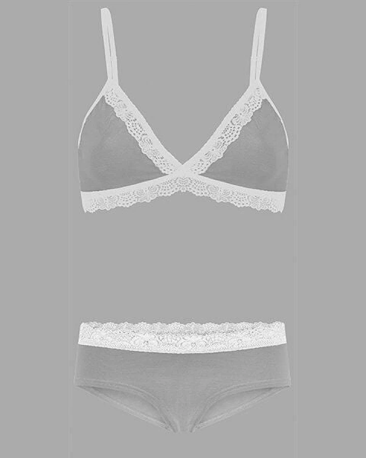 Frija Omina Set: Bio BH + Hipster Spitze hell