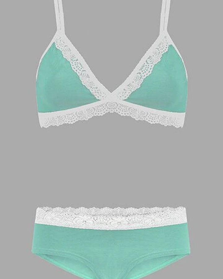 Frija Omina Set: Bio BH + Hipster Spitze hell