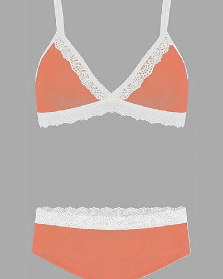 Frija Omina Set: Bio BH + Hipster Spitze hell