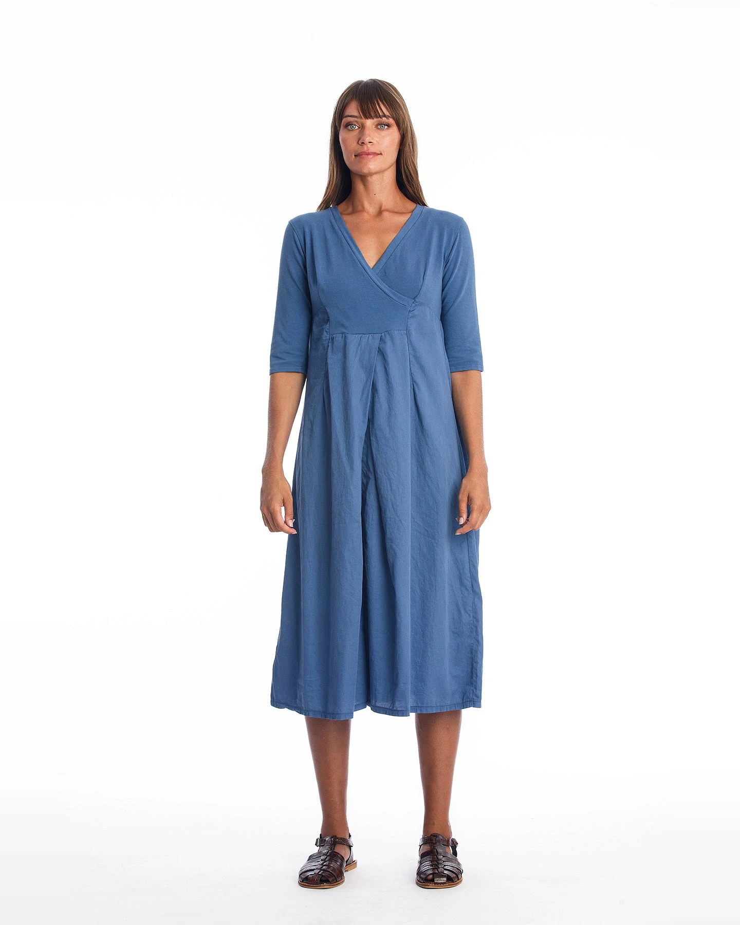 RAVENS VIEW IBIZA Damen vegan Kleid City Ls Indigoblau – Ansicht 2