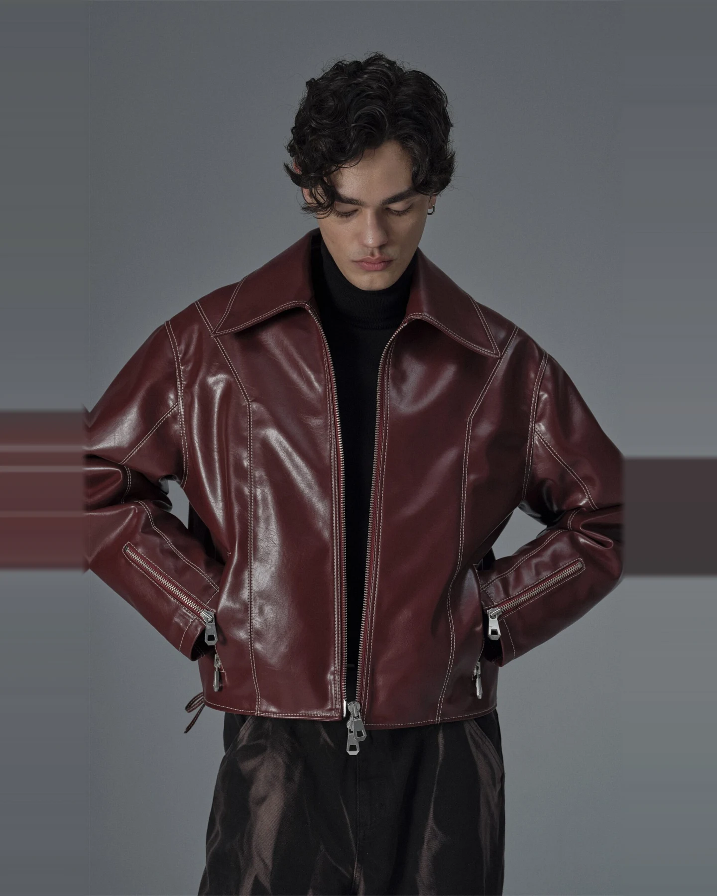 Prev Herren vegan Jacke Robin Bordeaux – Ansicht 2