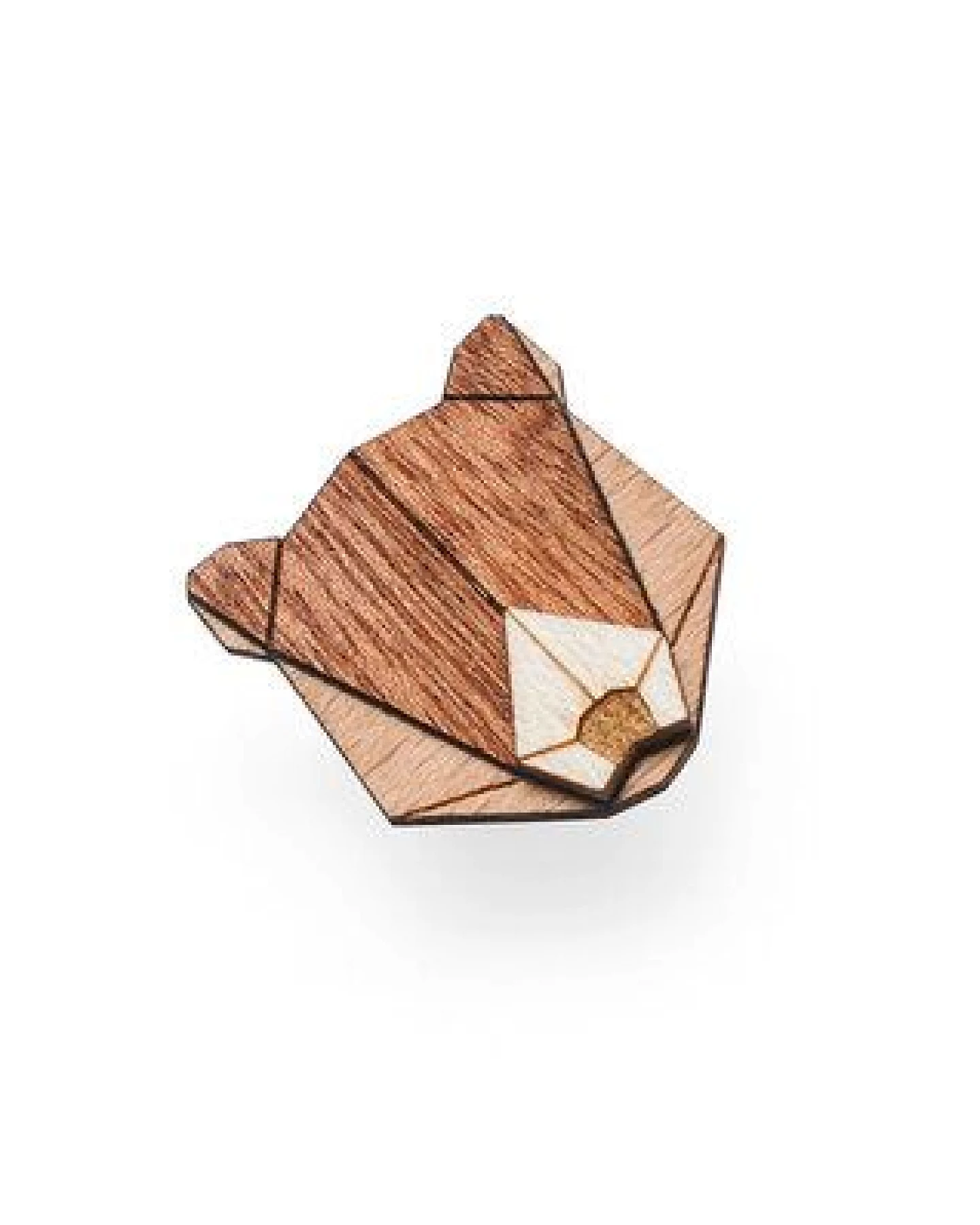 BeWooden Broschen aus Holz Set - "Eichhörnchen, Fuchs + Bär" – Ansicht 2