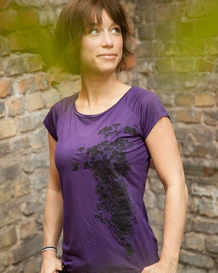 päfjes Pflanzen Kolibri - Fair gehandeltes Frauen T-Shirt mit TENCEL Lyocell