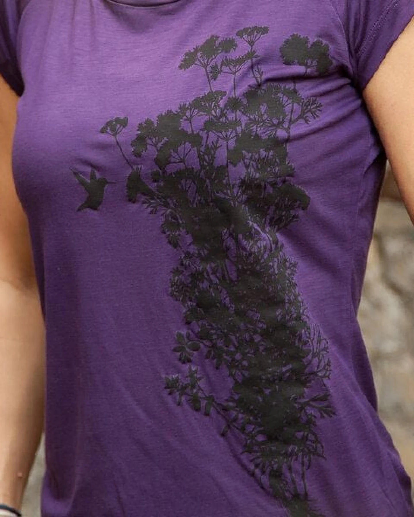 päfjes Pflanzen Kolibri - Fair gehandeltes Frauen T-Shirt mit TENCEL Lyocell – Ansicht 3