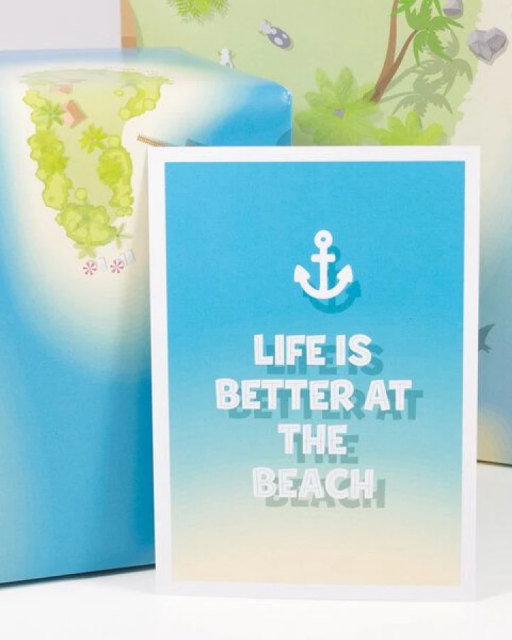 Bow & Hummingbird Postkarte "Life is better at ..."