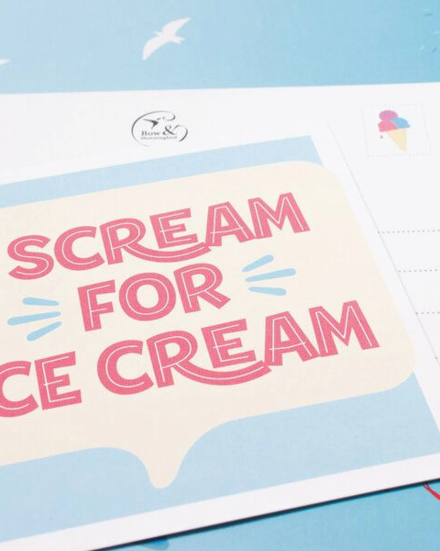 Bow & Hummingbird Postkarte "I scream for ice cream" – Ansicht 2