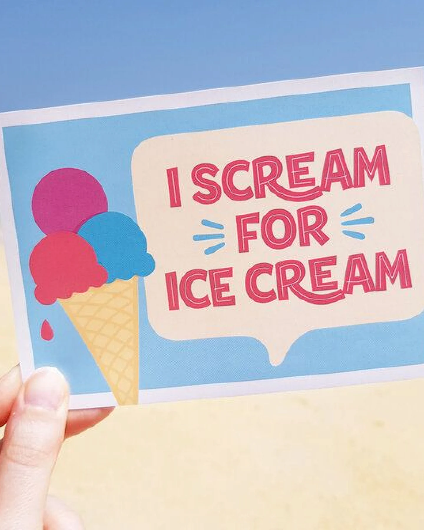 Bow & Hummingbird Postkarte "I scream for ice cream" – Ansicht 3