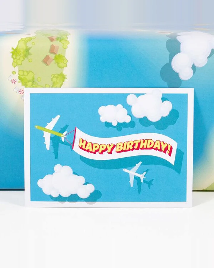 Bow & Hummingbird Postkarte Happy Birthday