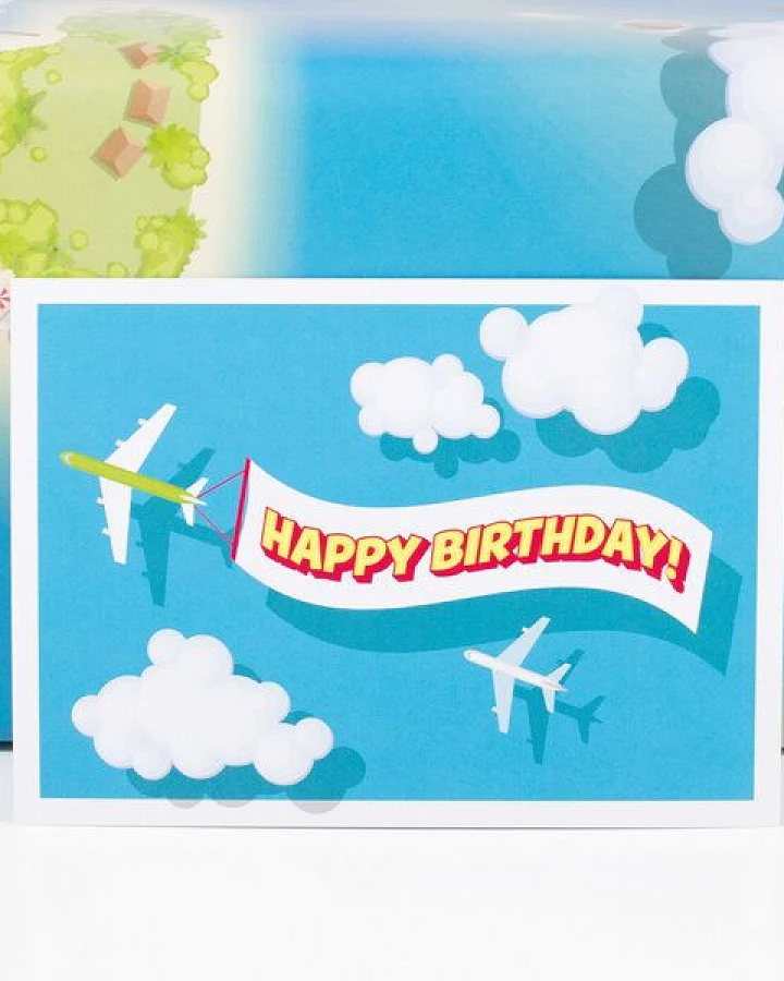 Bow & Hummingbird Postkarte Happy Birthday