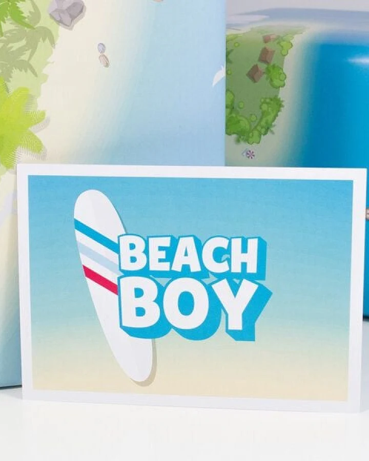 Bow & Hummingbird Postkarte Beach Boy