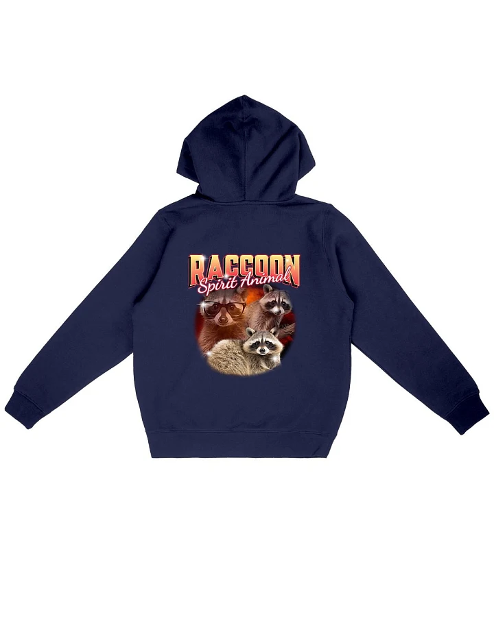 Oat Milk Club Damen vegan Hoodie Raccoon Spirit Animal Marineblau