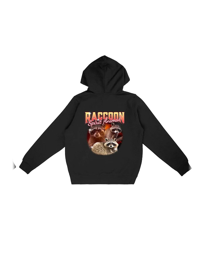 Oat Milk Club Damen vegan Hoodie Raccoon Spirit Animal Schwarz