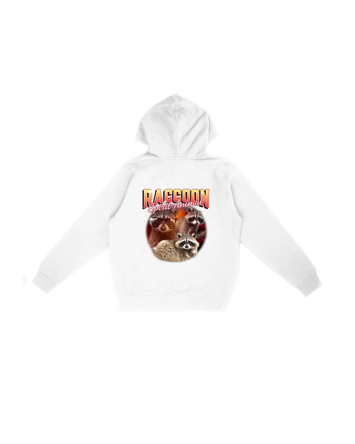 Oat Milk Club Damen vegan Kapuzenpulli Raccoon Spirit Animal Weiß