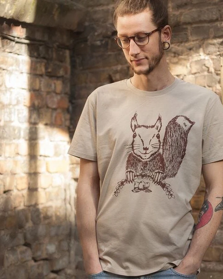 päfjes Ella Eichhorn / Squirrel - Fair Wear Männer T-Shirt - Sandbrown