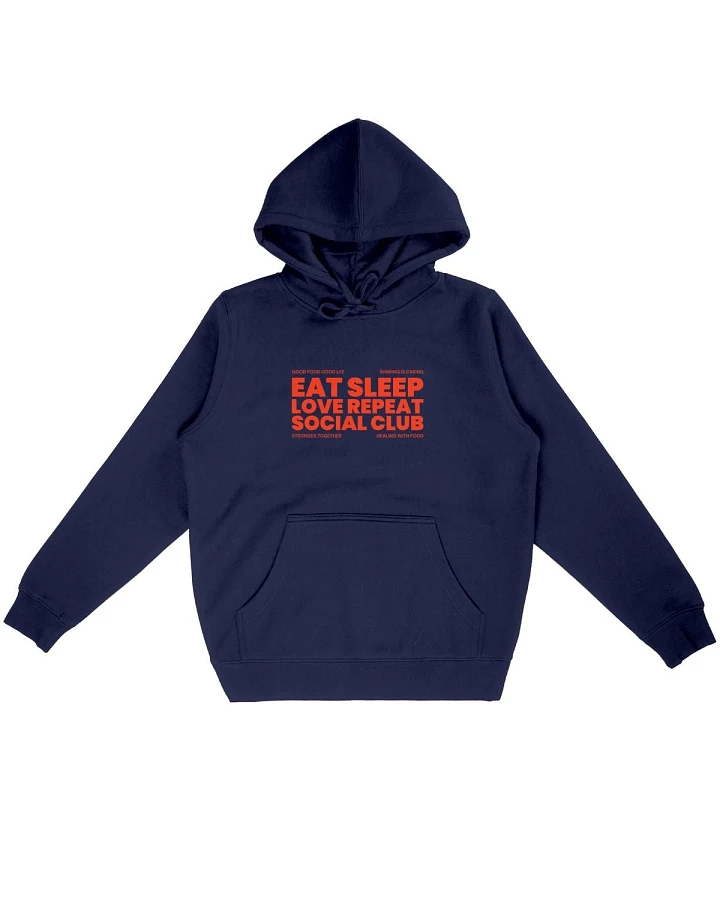 Oat Milk Club Damen vegan Hoodie Eat Sleep Love Repeat Marineblau