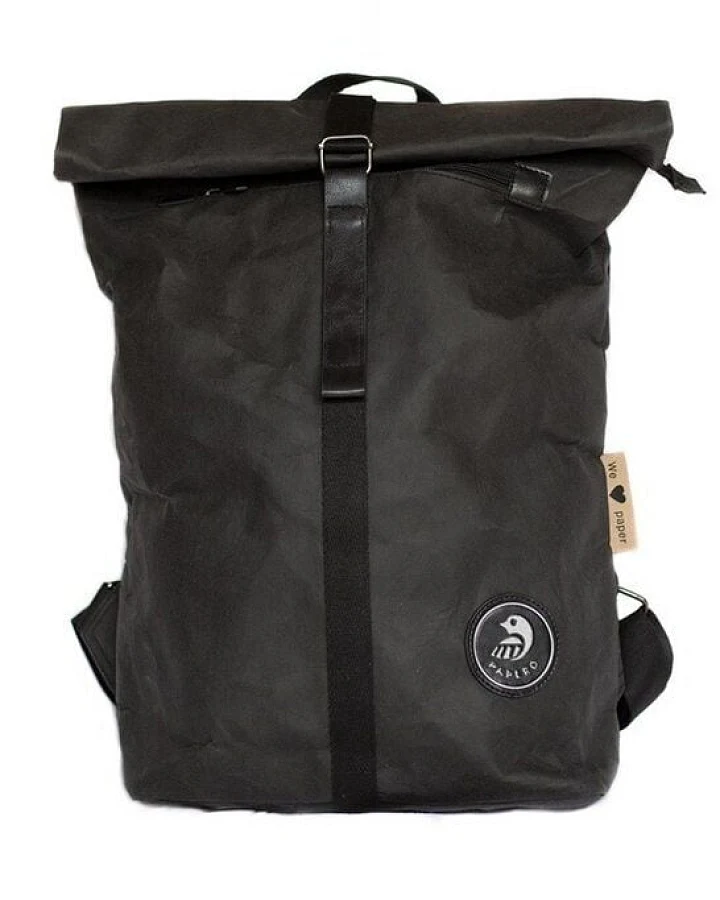 Papero Rucksack aus Papier – Rolltop Rucksack Damen Herren mit Laptopfach – wasserfest & robust – vegan & nachhaltig – minimalistisch – leicht & stylisch – Laptoptasche– Unisex Tagesrucksack 13-25L