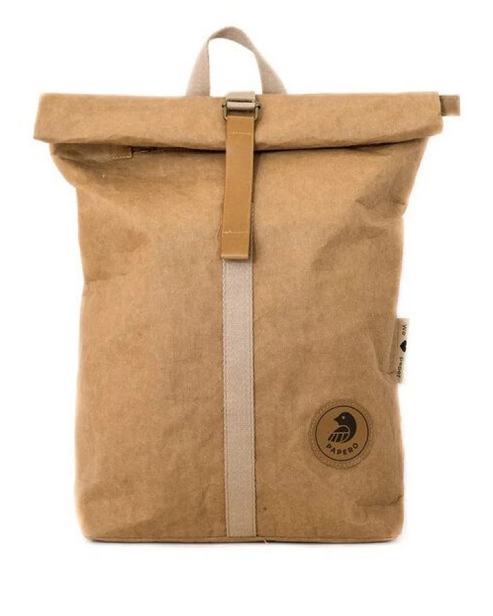 Papero Rucksack aus Papier – Rolltop Rucksack Damen Herren mit Laptopfach – wasserfest & robust – vegan & nachhaltig – minimalistisch – leicht & stylisch – Laptoptasche– Unisex Tagesrucksack 13-25L