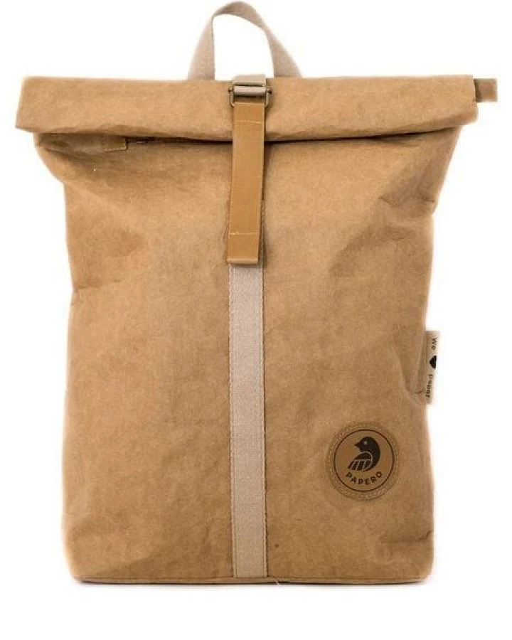 Papero Rucksack aus Papier – Rolltop Rucksack Damen Herren mit Laptopfach – wasserfest & robust – vegan & nachhaltig – minimalistisch – leicht & stylisch – Laptoptasche– Unisex Tagesrucksack 13-25L