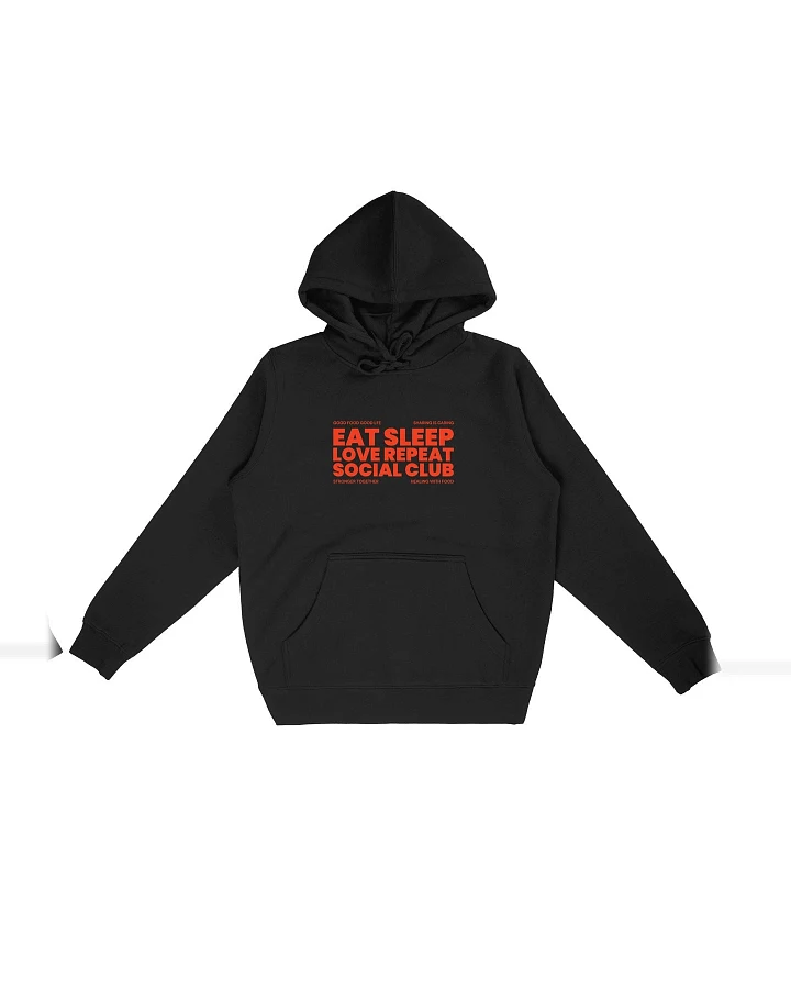 Oat Milk Club Damen vegan Hoodie Eat Sleep Love Repeat Schwarz
