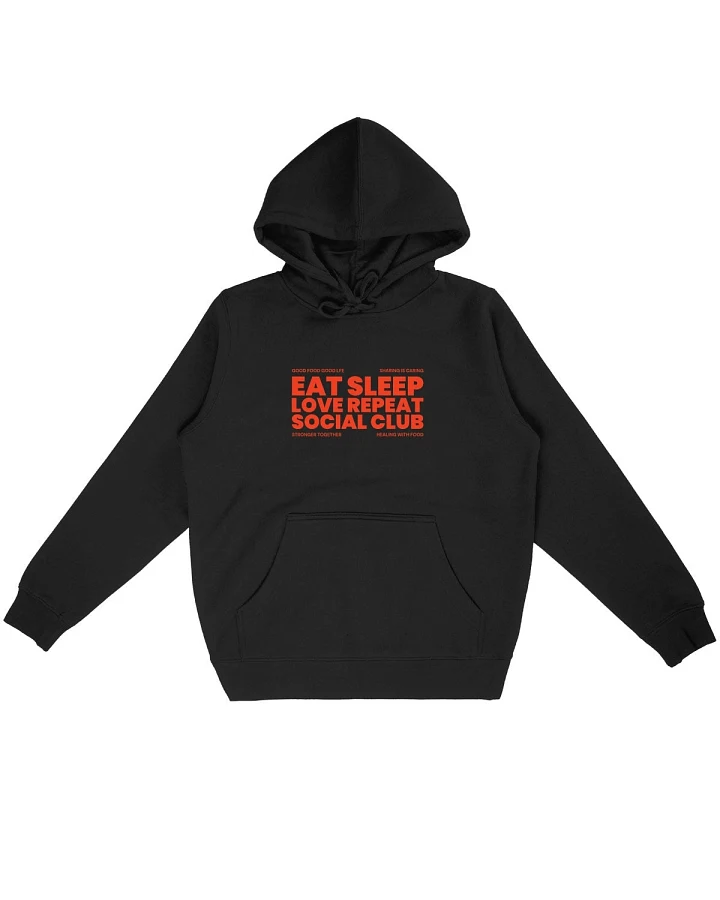 Oat Milk Club Damen vegan Hoodie Eat Sleep Love Repeat Schwarz