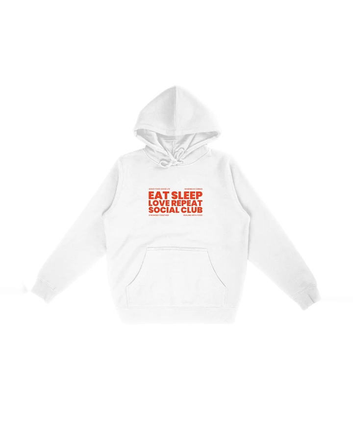 Oat Milk Club Damen vegan Hoodie Eat Sleep Love Repeat Weiß