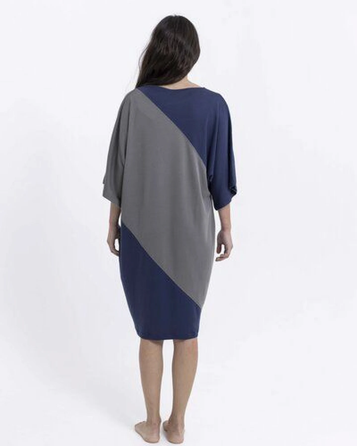 B.e Quality Zweifarbiger Kimono - Biologischer Pima Baumwolle – Ansicht 4