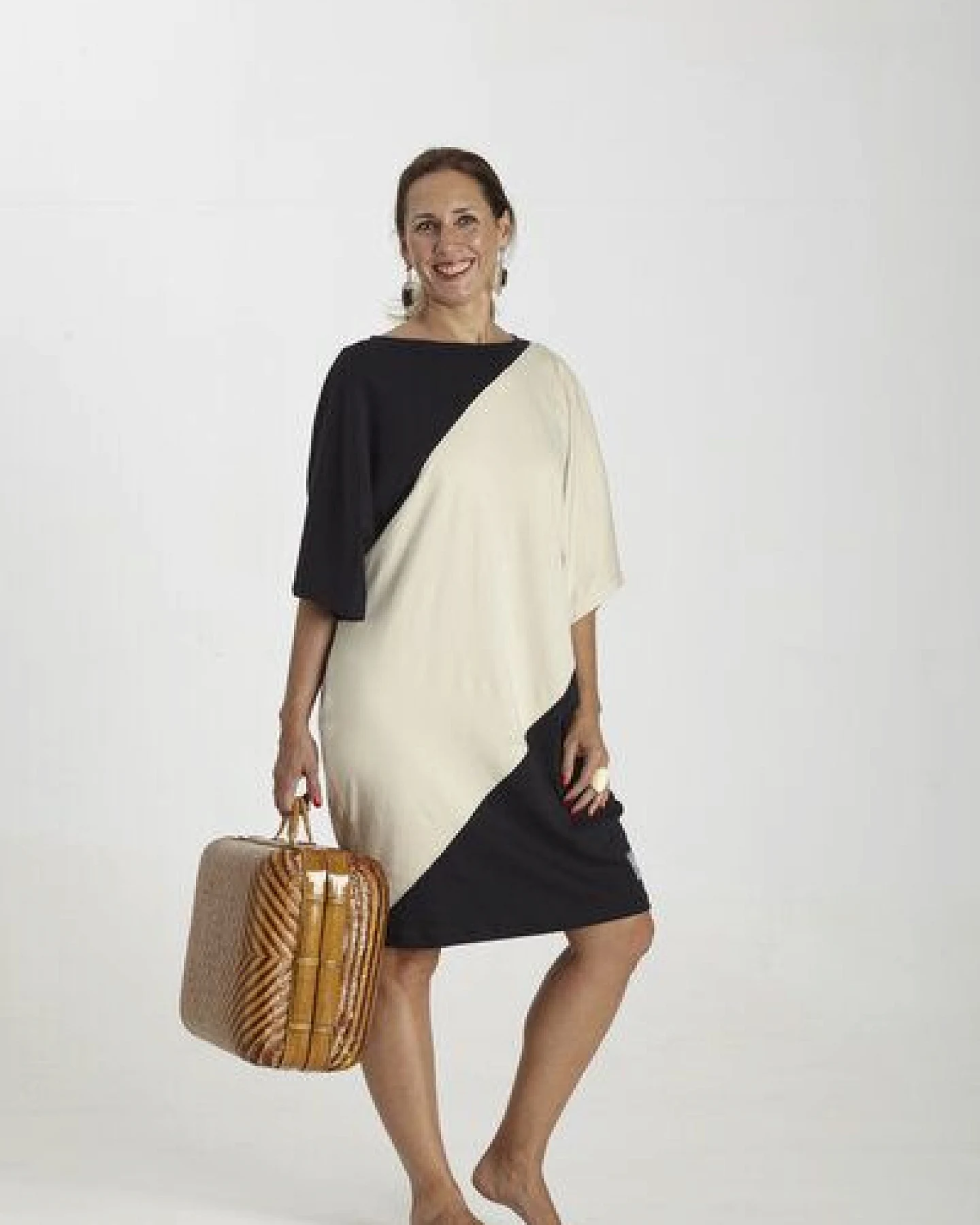 B.e Quality Zweifarbiger Kimono - Biologischer Pima Baumwolle – Ansicht 2