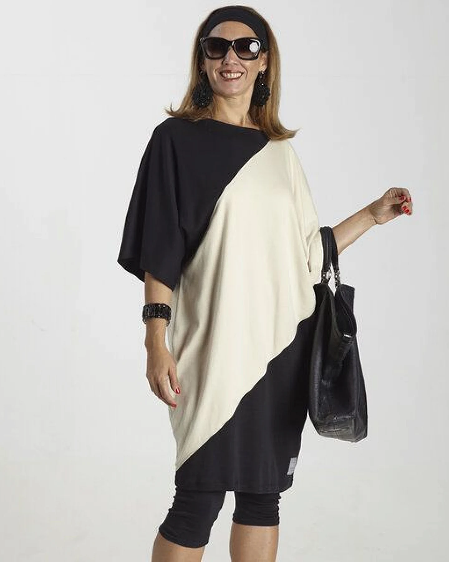 B.e Quality Zweifarbiger Kimono - Biologischer Pima Baumwolle – Ansicht 3
