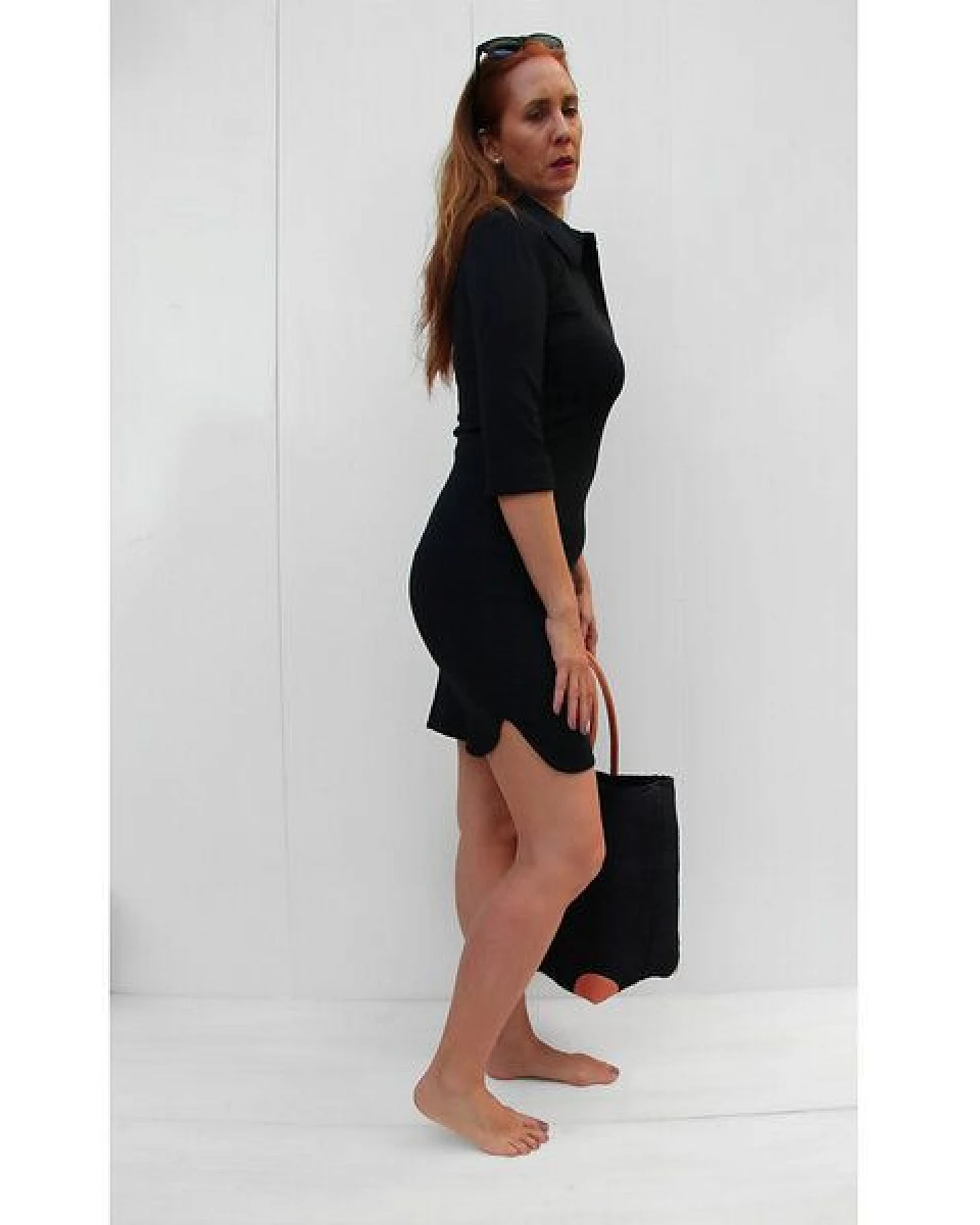 B.e Quality Jersey Polo-Kleid mit 3/4 Ärmeln - Biologischer Pima Baumwolle – Ansicht 3