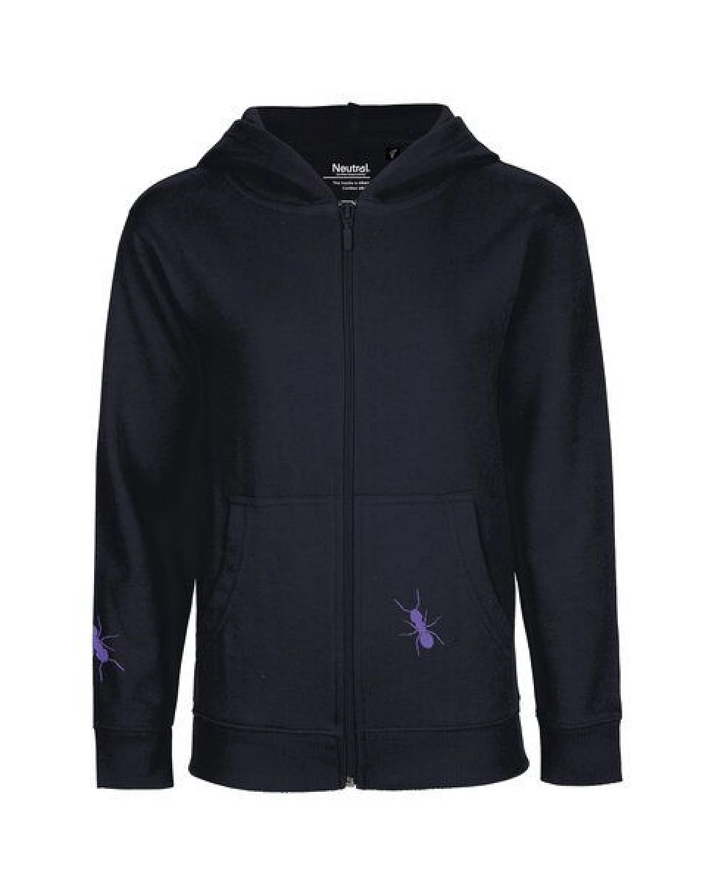 HANDGEDRUCKT Unisex Kinder Zip Up Hoody "Ameisen" – Ansicht 2