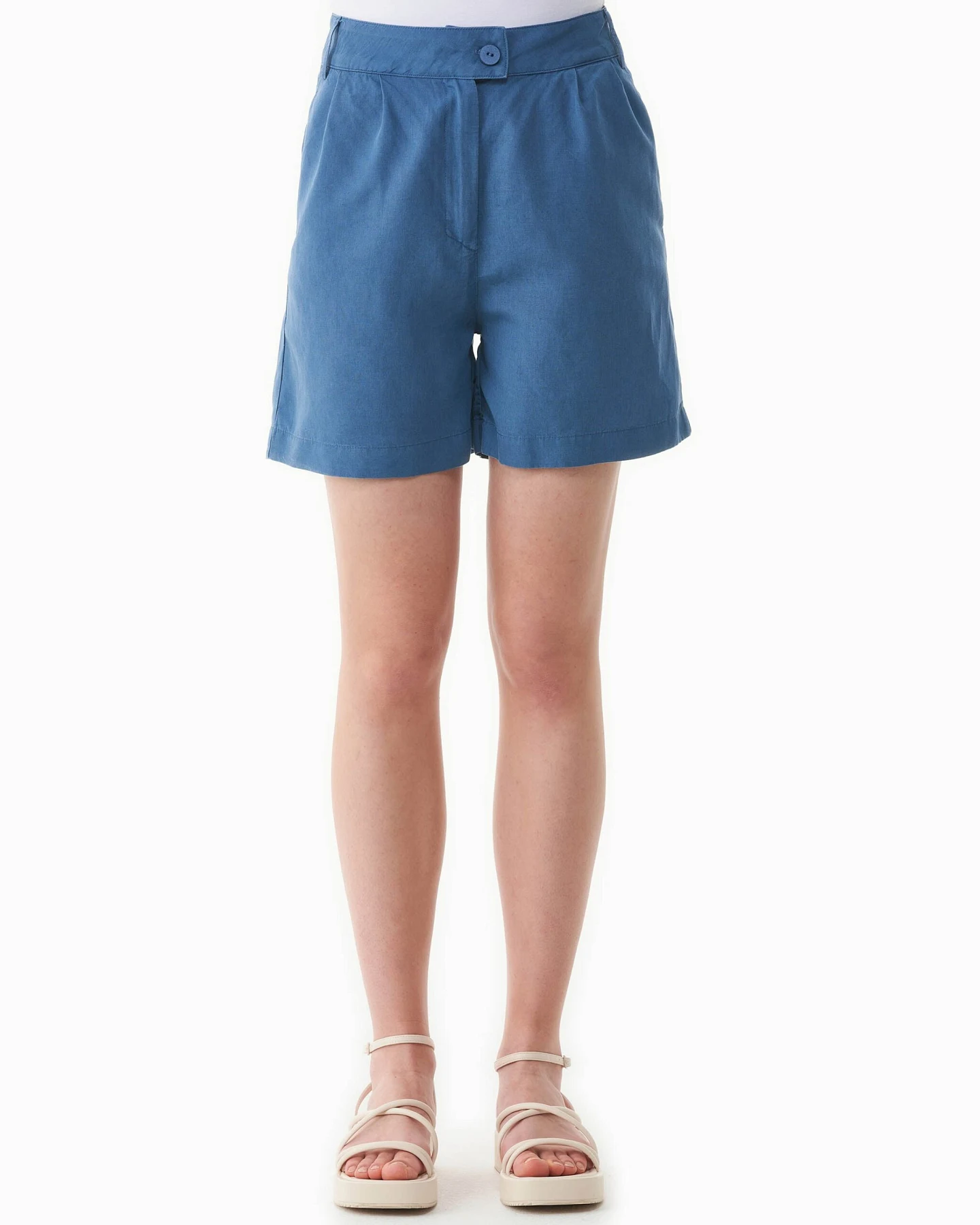 ORGANICATION Damen vegan Kurze Hosen Blau – Ansicht 2