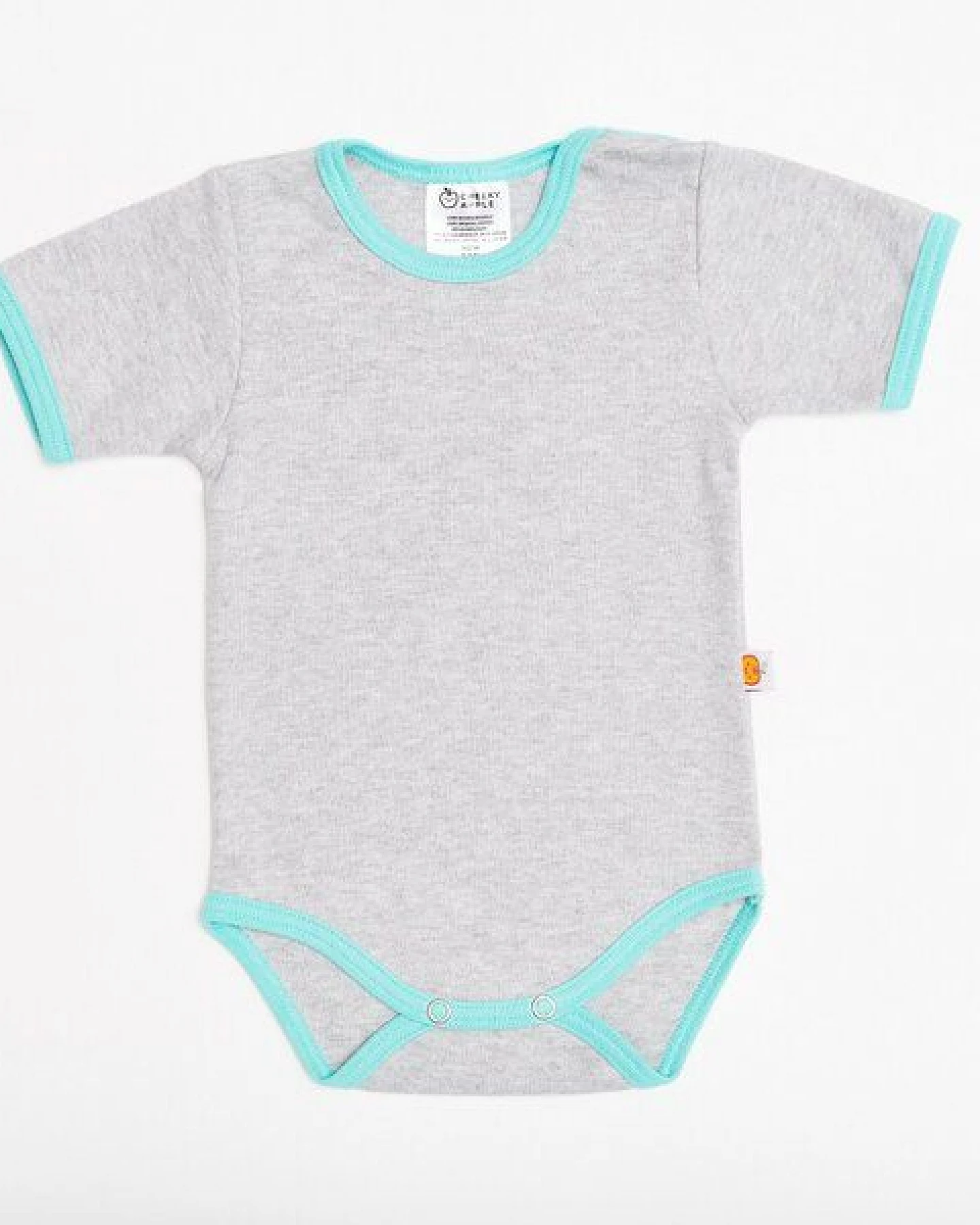 Cheeky Apple Kurzarm Body "Grau" aus 100% Bio-Baumwolle – Ansicht 4