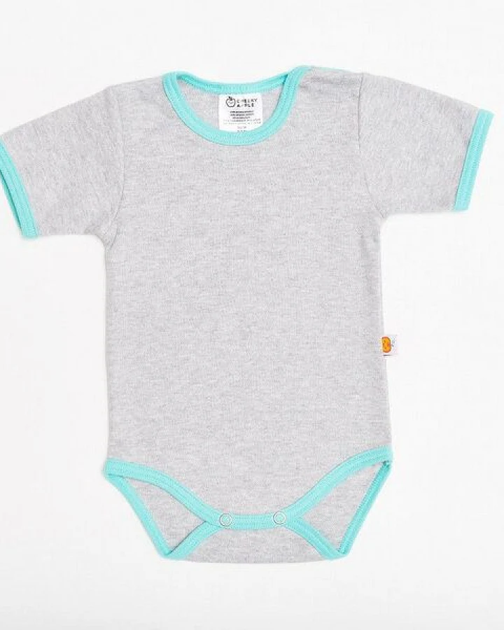 Cheeky Apple Kurzarm Body "Grau" aus 100% Bio-Baumwolle
