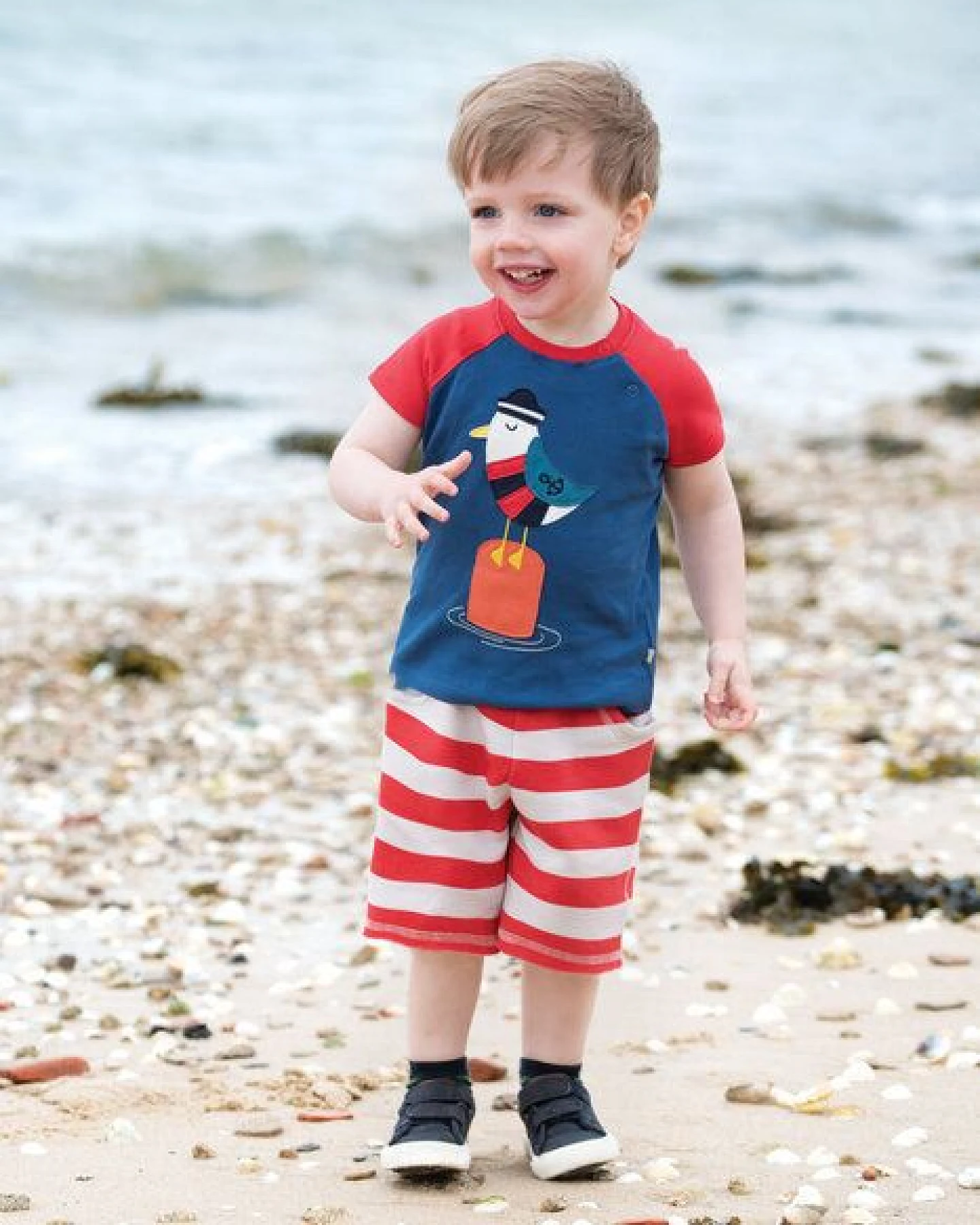 Frugi Kurzarmshirt mit Möwe – Ansicht 2