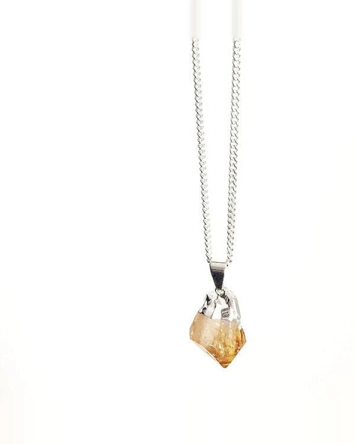 Crystal and Sage Halskette mit Zitrin Anhänger vergoldet