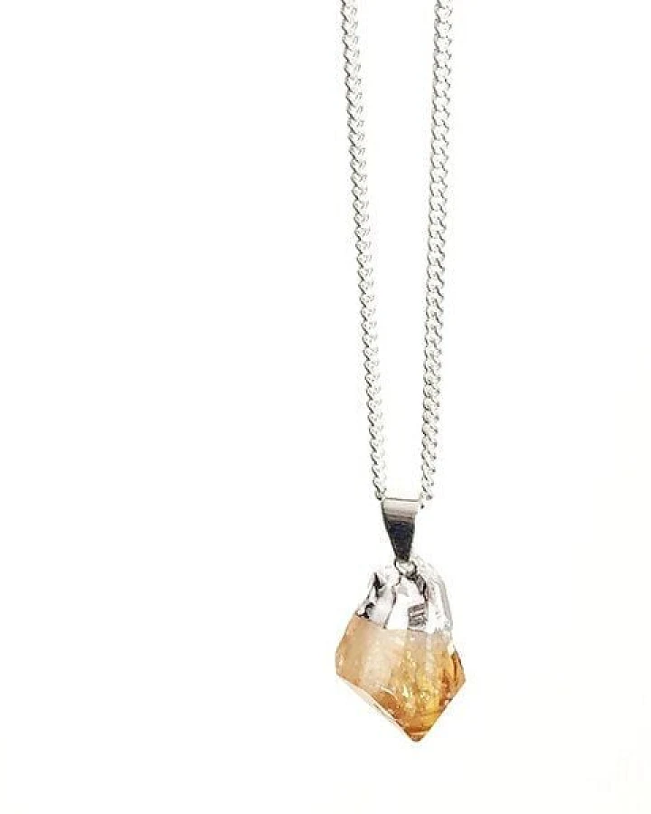 Crystal and Sage Halskette mit Zitrin Anhänger vergoldet