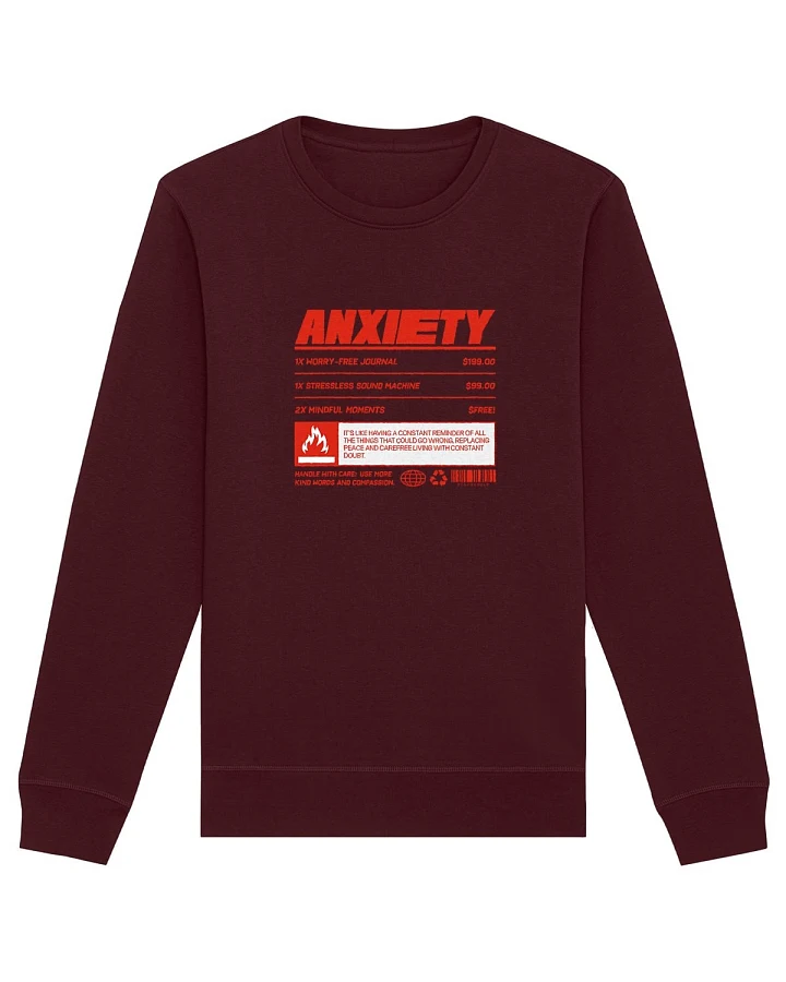 Oat Milk Club Damen vegan Sweatshirt Anxiety Burgundy