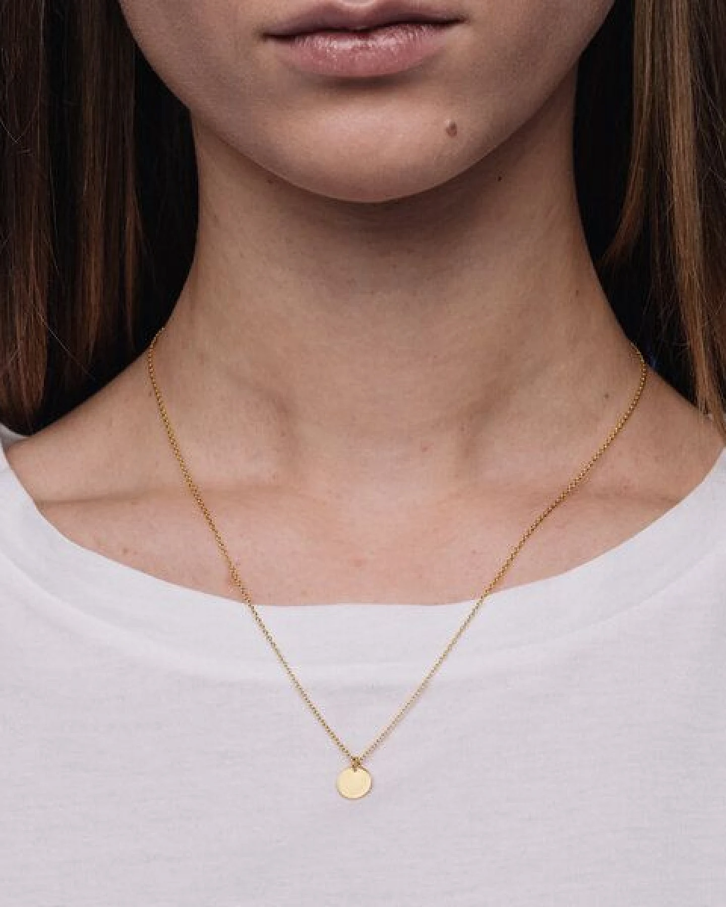 fejn jewelry Kette 'shiny disc' - standard / extra lang – Ansicht 2