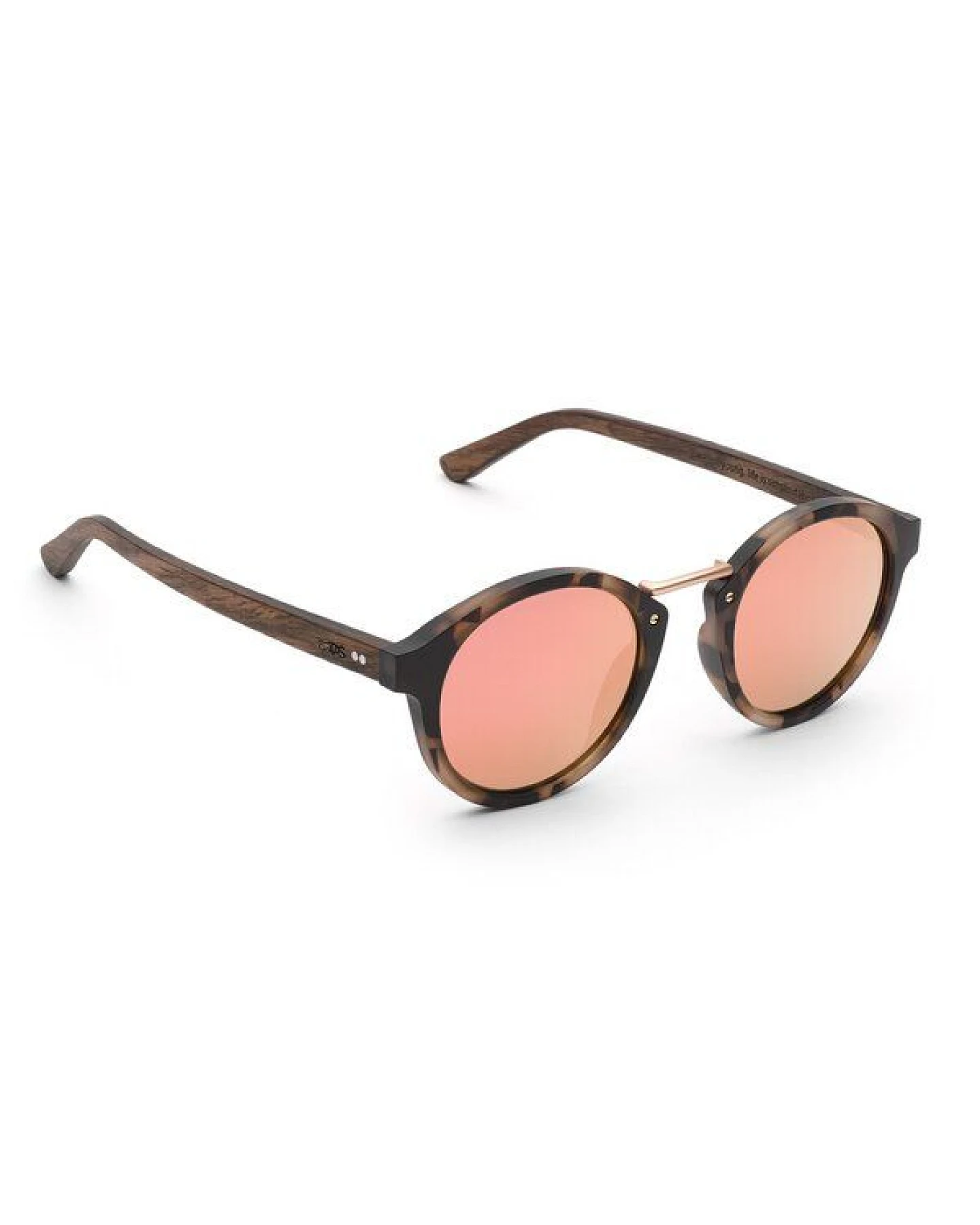 TAKE A SHOT Runde Sonnenbrille aus Holz für Damen und Herren – Ansicht 2