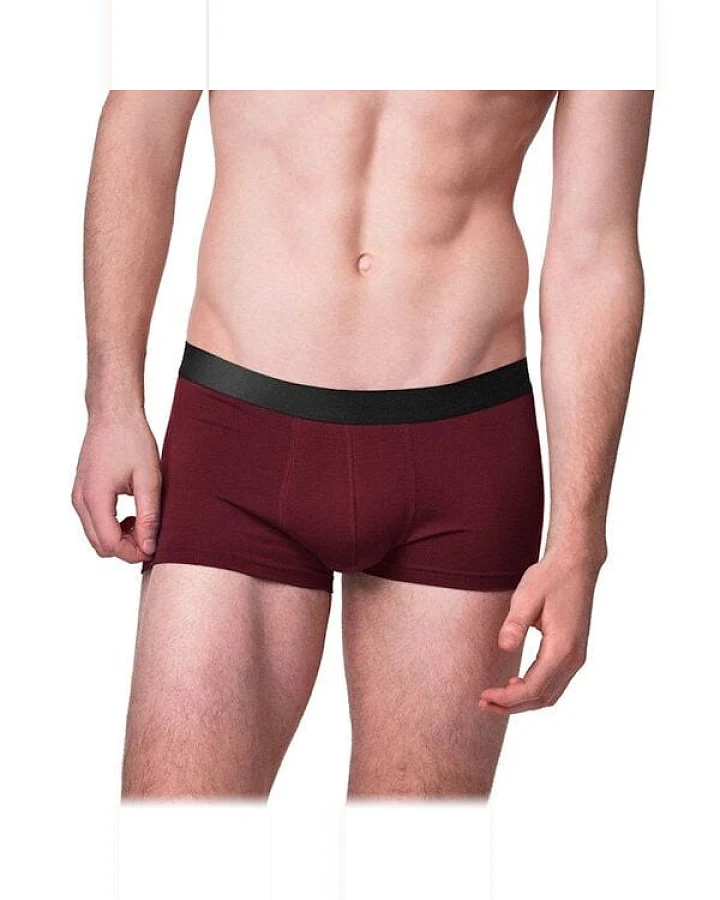ege organics 2 er Pack Trunk Shorts aus Modal Unterhose Pants schwarz-bordeaux