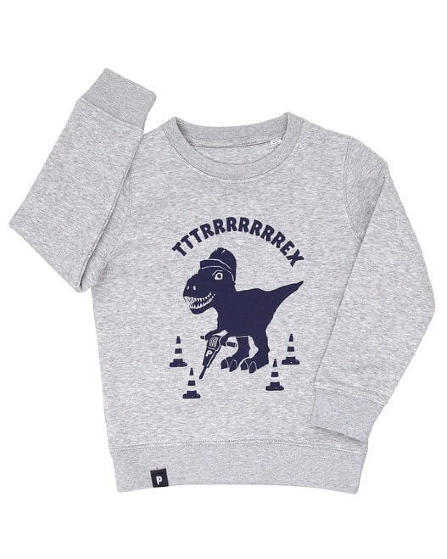 päfjes Theo Tttrrrrex der Bauarbeiter Dino - Fair Wear Kinder Sweater – Ansicht 2